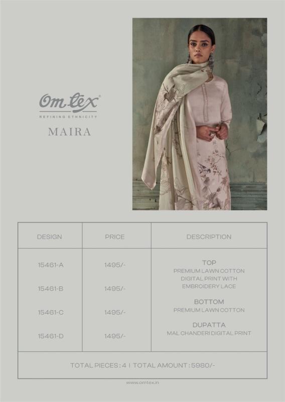 Omtex maira cotton lawn cotton dress material wholesale india